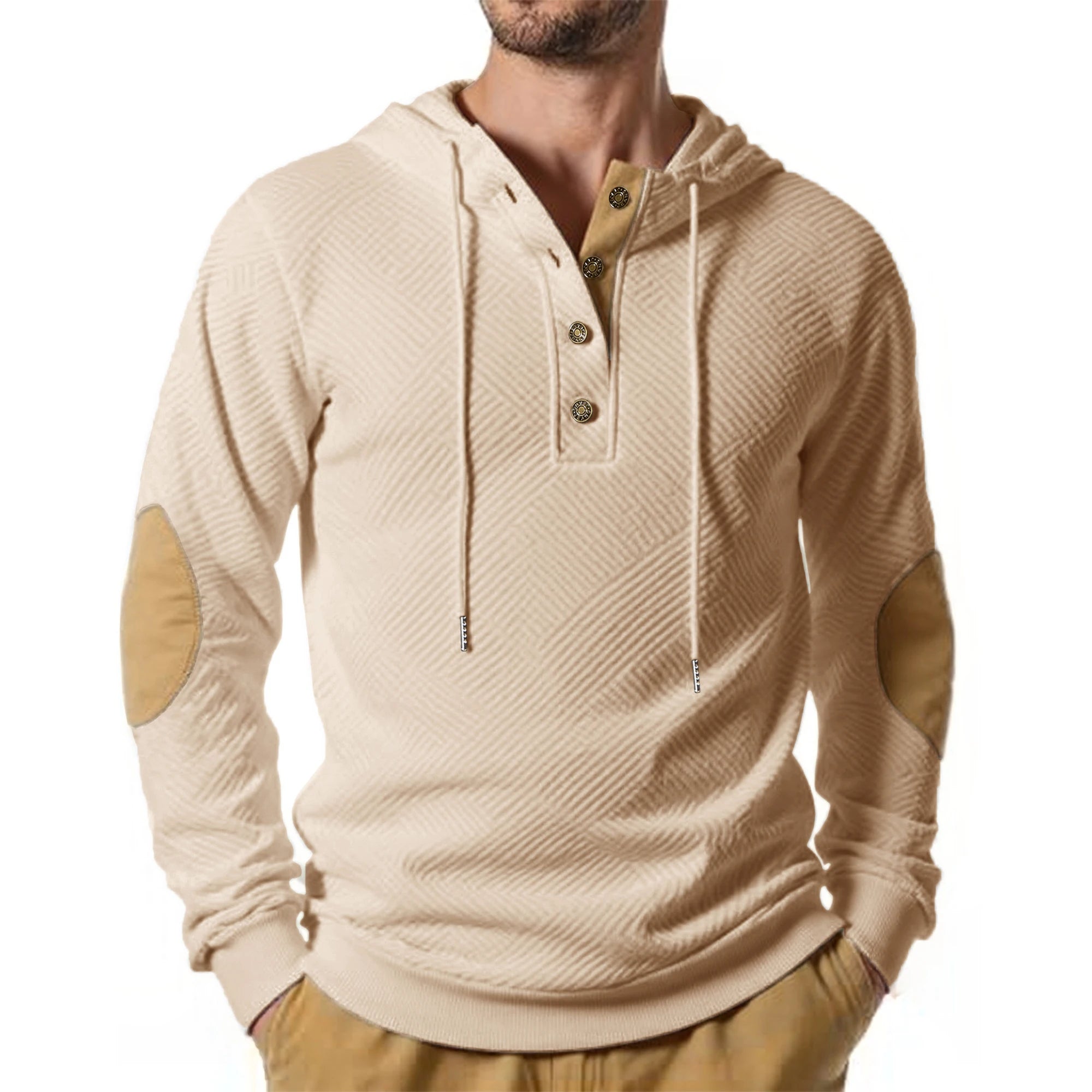 Button Neck Jacquard Knit Sweater