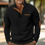 Corduroy Stand Collar Knit Sweater