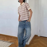 'AERIA' Relaxed Striped Knit Polo