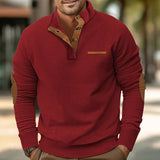 Corduroy Stand Collar Knit Sweater