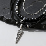 'RIDGE' Layered Stainless Steel Pendant Necklace
