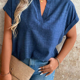 'AERIA' Relaxed V-Neck Blouse