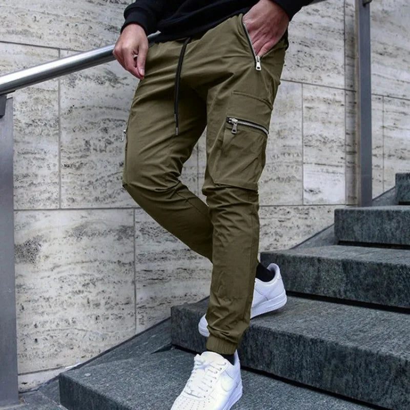Slim Fit Drawstring Cargo Pants