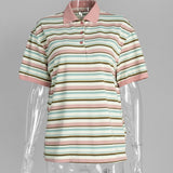 'AERIA' Relaxed Striped Knit Polo