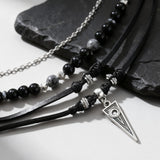 'RIDGE' Layered Stainless Steel Pendant Necklace