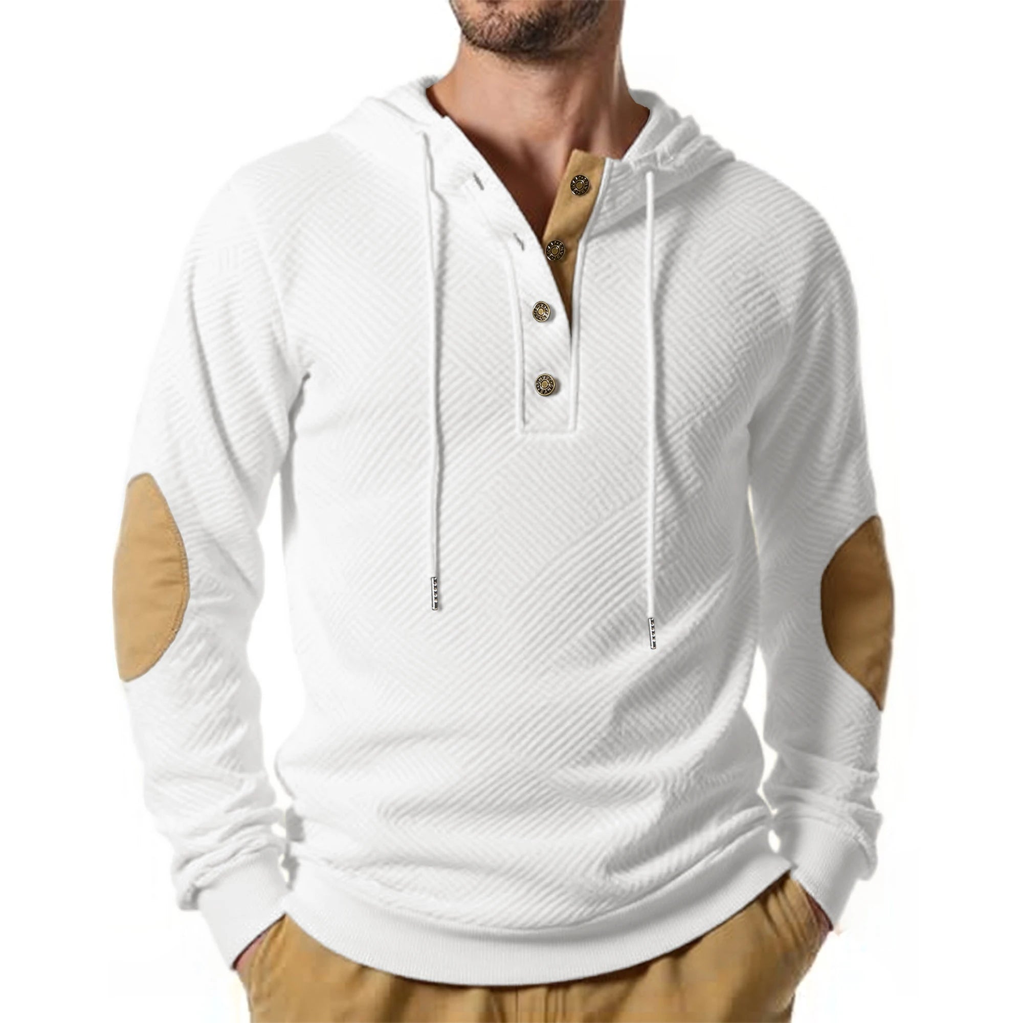 Button Neck Jacquard Knit Sweater