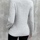 Women's fashion big collar pullover long sleeved autumn and winter knitted sweater