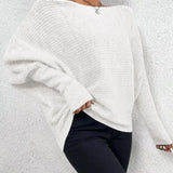 Relaxed Knit Off-Shoulder Sweater
