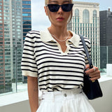 Monaco Striped Polo Knit