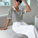Monaco Striped Polo Knit