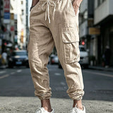 ‘Nomad’ Linen Cargo Joggers