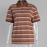 'AERIA' Relaxed Striped Knit Polo