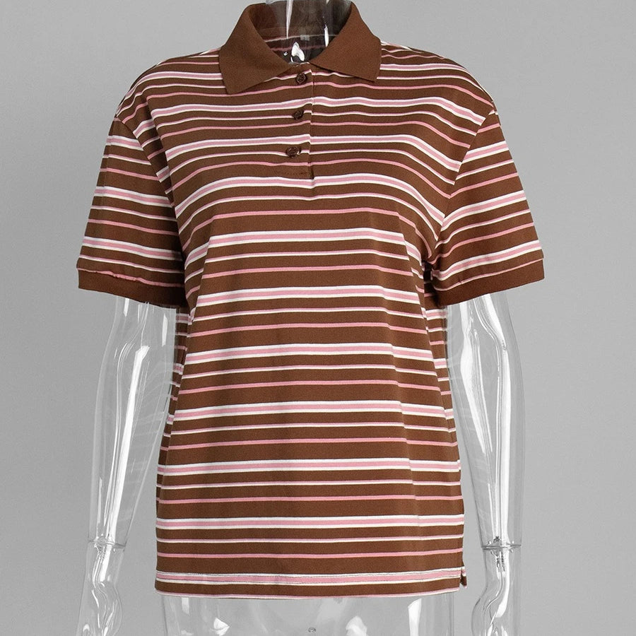 'AERIA' Relaxed Striped Knit Polo