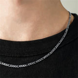 'Urban Forge Figaro Chain Necklace – Stainless Steel Classic Men's Necklace'