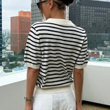 Monaco Striped Polo Knit